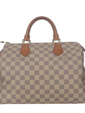 Louis Vuitton Speedy 30 Classic Checker Satchel in Beige and Tan Handbag